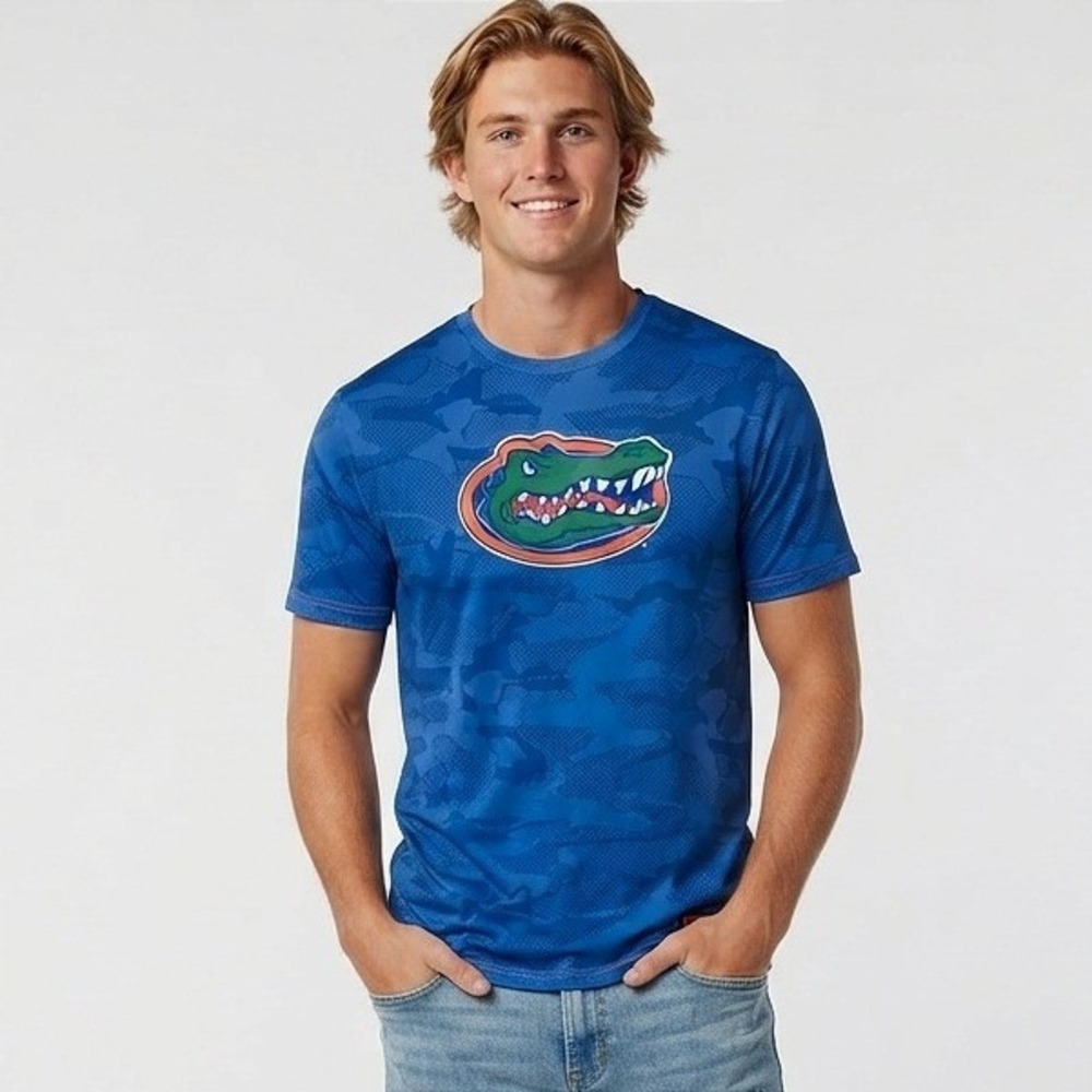 Fanatics Men's Royal Florida Gators Primary Camo Tee Small Blue Performance Good